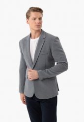 Szara marynarka JB-ABIS. Szare marynarki męskie Volcano, bez wzorów, z dzianiny, casualowe. Za 349.99 zł.