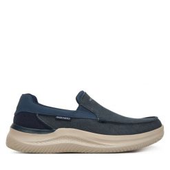 Półbuty Skechers. Niebieskie półbuty na co dzień męskie Skechers, bez zapięcia. Za 289.99 zł.