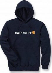 Carhartt Bluza Carhartt Signature Logo Midweight Navy. Niebieskie bluzy męskie Carhartt, m, bez wzorów, bez kaptura. Za 258.74 zł.