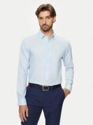 Jack & Jones Koszula Joe 12260426 Błękitny Slim Fit. Niebieskie koszule męskie Jack & Jones, m, bez wzorów, z syntetyku, biznesowe, bez kołnierzyka, bez ramiączek. Za 89.99 zł.