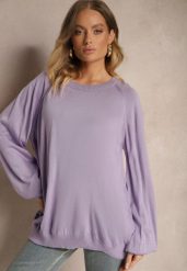 Fioletowy Sweter Oversize Ozdobiony Szerokimi Ściągaczami Anittia. Fioletowe swetry damskie Renee, m, bez wzorów, z jeansu, casualowe, bez kołnierzyka, bez ramiączek, bez kaptura. Za 84.99 zł.