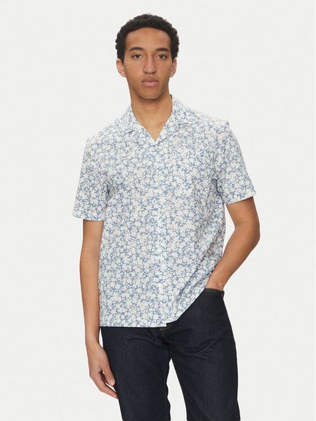 Michael Kors Koszula CS5409LHPM Niebieski Relaxed Fit. Niebieskie koszule męskie Michael Kors, m, bez wzorów, bez kołnierzyka, bez ramiączek. Za 519.99 zł.