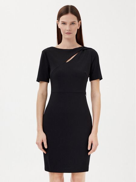 Calvin Klein Sukienka koktajlowa K20K208174 Czarny Regular Fit. Czarne sukienki damskie Calvin Klein, bez wzorów, z syntetyku, wizytowe, bez kołnierzyka, bez ramiączek. Za 399.99 zł.