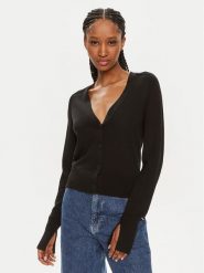 Calvin Klein Kardigan K20K207574 Czarny Regular Fit. Czarne kardigany damskie Calvin Klein, xl, bez wzorów, z wełny. Za 309.99 zł.