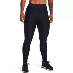 Legginsy fitness damskie Under Armour Branded WB. Czarne legginsy sportowe damskie Under Armour, s, bez wzorów, do biegania. Za 159.99 zł.