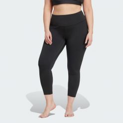 Legginsy All Me 7/8 (Plus Size). Czarne legginsy damskie Adidas, plus size, bez wzorów, z materiału, na fitness i siłownię. Za 279.00 zł.