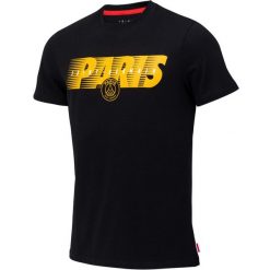 Koszulka męska PSG 'paris'. Czarne koszulki sportowe męskie PSG, m, bez wzorów, z bawełny, bez kołnierzyka, bez ramiączek, do piłki nożnej. Za 109.99 zł.