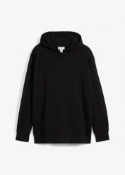 Bluza z kapturem, Loose Fit z czystej bawełny. Czarne bluzy męskie bonprix, m, bez wzorów, z bawełny, z kapturem. Za 112.99 zł.