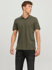 Jack & Jones Polo Basic 12136516 Zielony Slim Fit. Zielone koszulki polo męskie Jack & Jones, m, bez wzorów, z bawełny, bez ramiączek. Za 89.99 zł.