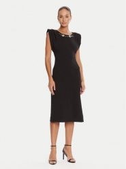 Rinascimento Sukienka koktajlowa CFC0020043002 Czarny Slim Fit. Czarne sukienki damskie Rinascimento, l, bez wzorów, z syntetyku, wizytowe, bez kołnierzyka, bez ramiączek. Za 569.99 zł.