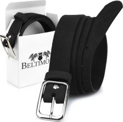Beltimore BELTIMORE damski pasek skórzany czarny pudełko A92. Czarne paski damskie Beltimore, bez wzorów. Za 47.99 zł.
