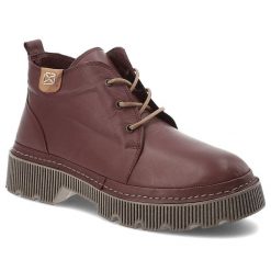 Bordowe Botki Artiker Ocieplane Obuwie Damskie. Czerwone kozaki damskie Artiker, ze skóry, bez obcasa. Za 322.99 zł.