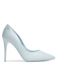 DeeZee Szpilki AB2-4503 Niebieski. Niebieskie szpilki damskie DeeZee, bez wzorów, ze skóry, bez obcasa, bez zapięcia. Za 139.99 zł.