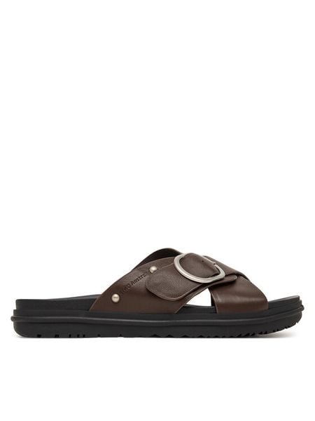 EMU Australia Klapki Ebony W13247 Brązowy. Brązowe klapki damskie Emu Australia, bez wzorów, ze skóry, bez obcasa. Za 289.99 zł.
