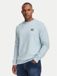 KARL LAGERFELD Bluza 705710 561900 Niebieski jasny Regular Fit. Niebieskie bluzy męskie KARL LAGERFELD, m, bez wzorów, z bawełny, bez kaptura. Za 659.99 zł.