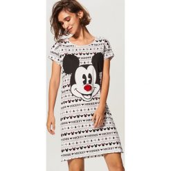 Koszula nocna Mickey Mouse - Biały. Białe koszule nocne damskie Reserved, z motywem z bajki. Za 59.99 zł.