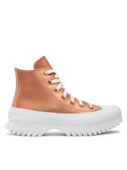 Converse Trzewiki Chuck Taylor All Star Lugged 2.0 Hi A01304C Pomarańczowy. Brązowe botki damskie Converse, z materiału, retro, bez obcasa, na płaskiej podeszwie, bez zapięcia. Za 409.99 zł.