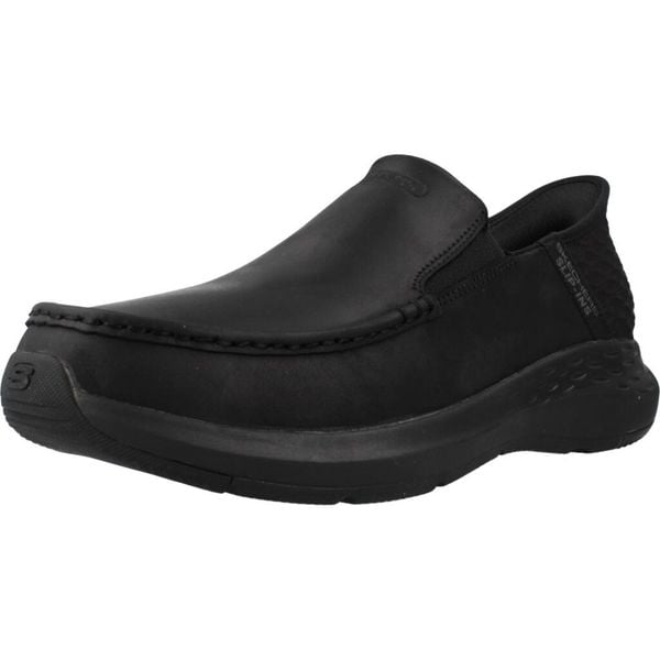 Trampki Skechers Model Slip-ins: Parson-oswin Kolor Czarny. Czarne obuwie sportowe damskie Skechers, bez wzorów, z materiału, sportowe, przed kostkę, bez zapięcia. Za 379.99 zł.