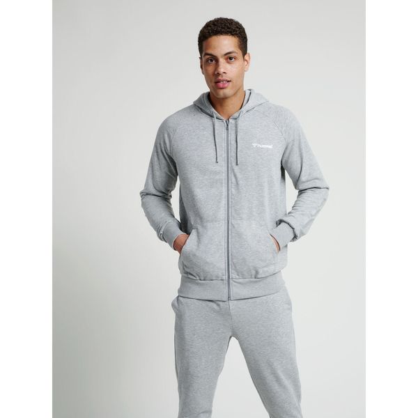 Kurtka z kapturem Hummel hmlisam zip. Szare kurtki męskie Hummel, s, bez wzorów, z bawełny, do piłki ręcznej. Za 229.50 zł.