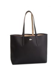 Lacoste Torebka Shopping Bag NF2142AA Czarny. Czarne torebki do ręki damskie Lacoste, bez wzorów, ze skóry, bez dodatków. Za 539.99 zł.