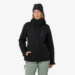 Kurtka Narciarska Narciarstwo Kobieta Cervinia Wodoodporny. Czarne kurtki damskie SWEDEMOUNT, na zimę, m, bez wzorów, z elastanu, bez kaptura. Za 389.99 zł.
