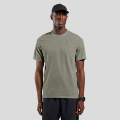 Koszulka z krótkim rękawem męska ODLO T-shirt crew neck s/s ESSENTIAL LINENCOOL. Zielone t-shirty męskie Odlo, m, bez wzorów, ze lnu, bez kołnierzyka. Za 249.99 zł.