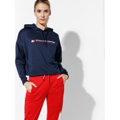 Tommy Sport Bluza Z Kapturem Cropped Vertical Logo , granatowy, rozmiar S. Niebieskie bluzy damskie Tommy Hilfiger, s, bez wzorów, z materiału, z kapturem. W wyprzedaży za 279.99 zł.