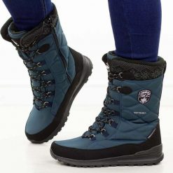 Granatowe zimowe śniegowce damskie z membraną American Club Softshell Sn82/25. Niebieskie śniegowce i trapery damskie American CLUB, z jeansu. Za 259.00 zł.