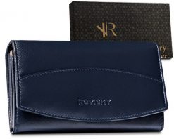 Portfel granatowy Rovicky R-RD-36-GCL Navy. Niebieskie portfele damskie ROVICKY, bez wzorów. Za 79.99 zł.