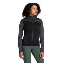 Damska elastyczna warstwa środkowa Kilpi SEVELEN-W. Czarne bluzy sportowe damskie Kilpi, xs, bez wzorów, bez kaptura, narciarskie. Za 267.13 zł.