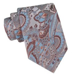 Męski Krawat, Szeroki, Klasyczny - CHATTIER - Odcienie Beżu i Błękitu. Niebieskie krawaty i muchy Chattier, bez wzorów, z tkaniny, eleganckie. Za 49.00 zł.