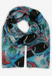 Niebieski Szalik w Stylu Apaszki Wykonany z Bawełny Ianlla. Niebieskie szaliki i chusty damskie Born2be, na lato, bez wzorów, z bawełny, eleganckie. Za 14.99 zł.