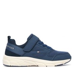 Sneakersy Tommy Hilfiger. Niebieskie trampki i tenisówki chłopięce Tommy Hilfiger, bez wzorów, bez zapięcia. Za 304.99 zł.