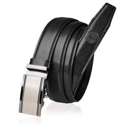 Skórzany pasek BETLEWSKI AUTO-LIC30 CZ 90_K3 czarny. Czarne paski damskie Betlewski, bez wzorów, z materiału. Za 99.00 zł.