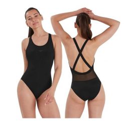 Damski kostium kąpielowy 1-częściowy Speedo Eco Endurance+ Power. Czarne kostiumy jednoczęściowe damskie Speedo, l, bez wzorów, z materiału, eleganckie, na fitness i siłownię. Za 208.61 zł.