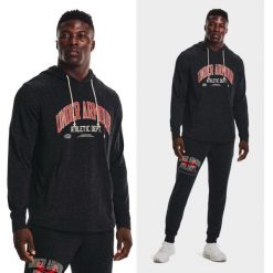 Bluza fitness męska UNDER ARMOUR Rival Athletic z kapturem. Czarne bluzy męskie Under Armour, l, bez wzorów, z kapturem, na fitness i siłownię. Za 149.99 zł.