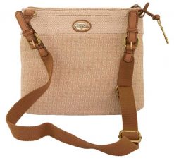 Torebka damska Fossil, skóra i tekstylia. Brązowe torebki do ręki damskie Fossil, bez wzorów, z materiału, eleganckie, bez dodatków. Za 255.99 zł.