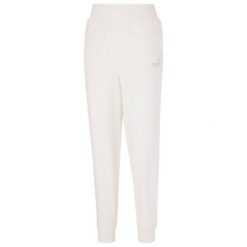 Damskie ESS+ Haftowane Spodnie Do Biegania Z Wysoką Talią. Białe spodnie materiałowe damskie Puma, m, bez wzorów. Za 274.99 zł.