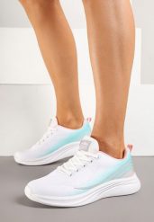 Biało-Miętowe Buty Sportowe Sneakersy Zdobione Efektem Ombre Banelissa. Białe obuwie sportowe damskie Renee, z aplikacjami, na fitness i siłownię. Za 99.99 zł.