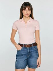 Koszulka damska polo slim z subtelnym haftem różowa Rafaela 601. Czerwone t-shirty i topy dla dziewczynek Big Star, bez wzorów, z dzianiny, bez ramiączek. Za 119.99 zł.