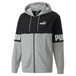 Bluza z kapturem z pełnym zamkiem błyskawicznym Puma Power Colorblock TR. Czarne bluzy męskie Puma, m, bez wzorów, z kapturem, na fitness i siłownię. Za 149.00 zł.