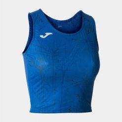 Tank top do biegania damski Joma Elite IX Crop top. Niebieskie koszulki sportowe damskie Joma, xl, bez wzorów, sportowe, bez kołnierzyka. W wyprzedaży za 111.70 zł.