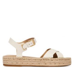 Espadryle LAUREN RALPH LAUREN. Białe sandały damskie Lauren Ralph Lauren, bez wzorów, bez obcasa, bez zapięcia. Za 729.99 zł.