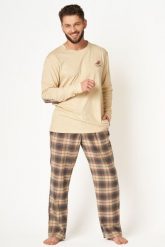 Piżama męska MNS 403 Flanela 2XL. Piżamy męskie Key, m, bez wzorów, z dresówki, bez ramiączek. Za 240.55 zł.