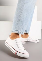 Biało-Czerwone Basicowe Trampki pod Kostkę Lilamea. Białe trampki i tenisówki damskie Renee, bez wzorów, klasyczne, bez zapięcia. Za 49.99 zł.