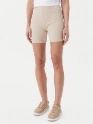 Calvin Klein Jeans Kolarki J20J225217 Beżowy Slim Fit. Brązowe szorty sportowe damskie Calvin Klein Jeans, m, bez wzorów, z bawełny, sportowe. Za 149.99 zł.
