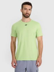 T-SHIRT TRENINGOWY MĘSKI 4F SZYBKOSCHNĄCY MULTIACTIVE. Czerwone t-shirty męskie 4f, m, bez wzorów, z bawełny, biznesowe, bez kołnierzyka. Za 99.99 zł.