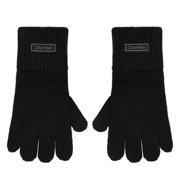 Rękawiczki Calvin Klein. Czarne rękawiczki męskie Calvin Klein, bez wzorów, z dzianiny. Za 259.99 zł.
