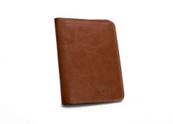 Skórzany cienki portfel męski z bilonówką SOLIER SW15 SLIM brąz. Brązowe portfele męskie bez wzorów, z materiału. Za 79.99 zł.