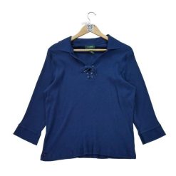 Second life - Długi rękaw T-shirt Damski Granatowy - Jak nowy. Niebieskie t-shirty damskie Ralph Lauren, bez wzorów, bez kołnierzyka. Za 76.10 zł.